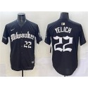 Milwaukee Brewers #22 Christian Yelich Black 'Gothic 414 Shadows Edition' Vapor Premier Limited Stitched Jersey