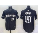 Milwaukee Brewers #19 Robin Yount Black 'Gothic 414 Shadows Edition' Vapor Premier Limited Stitched Jersey