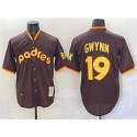 San Diego Padres #19 Tony Gwynn Brown Throwback Stitched Jersey