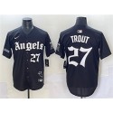 Los Angeles Angels #27 Mike Trout Black 'Gothic Halo Edition' Vapor Limited Stitched Jersey