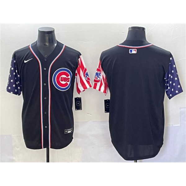 Chicago Cubs Blank Black 2025 Independence Day Vapor Premier Limited Stitched Jersey