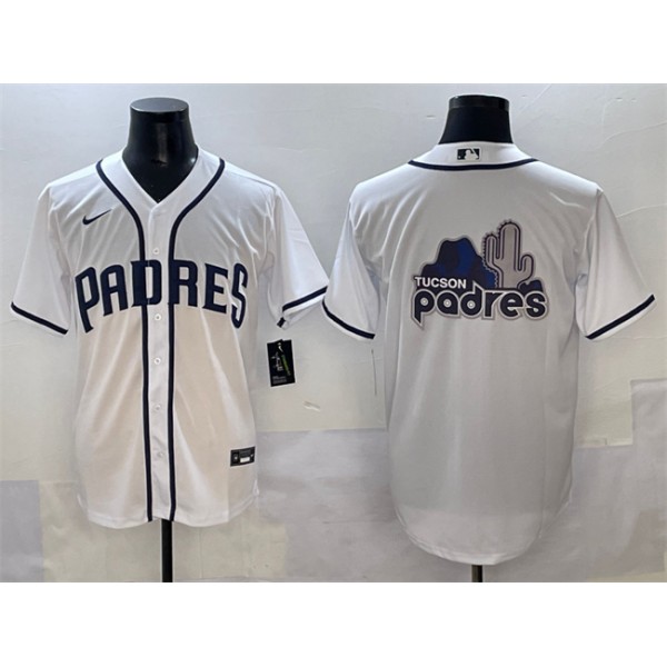 San Diego Padres Team Big Logo White Cool Base Stitched Jersey