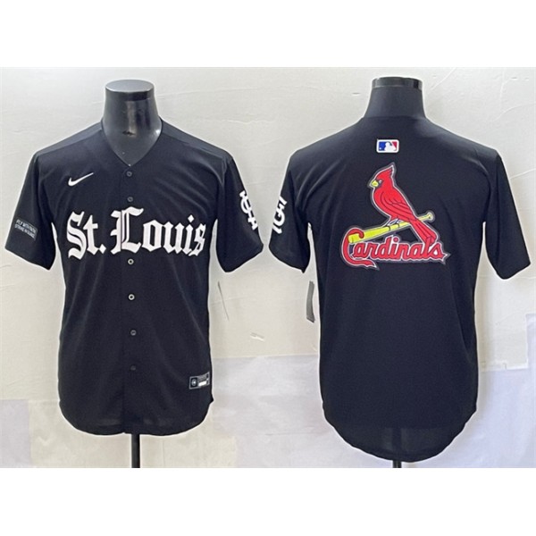 St. Louis Cardinals Team Big Logo Black 'Gothic Legacy Edition' Vapor Premier Limited Stitched Jersey