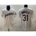 San Diego Padres #31 Dave Winfield White Throwback With Patch Cool Base Stitched Jersey