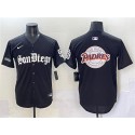 San Diego Padres Team Big Logo Black Gothic Edition Vapor Limited Stitched Jersey