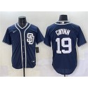 San Diego Padres #19 Tony Gwynn Navy Cool Base Stitched Jersey