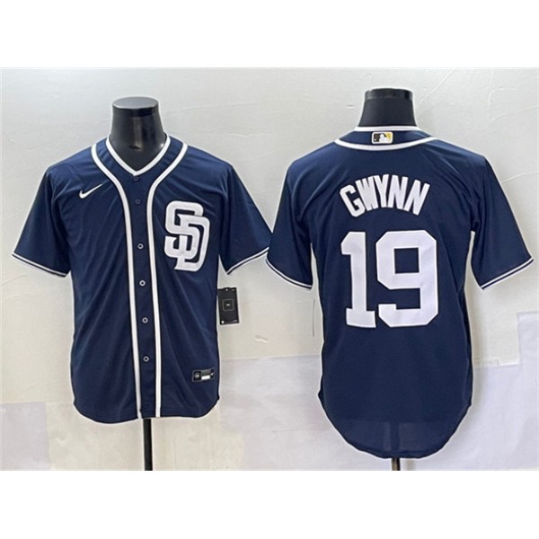 San Diego Padres #19 Tony Gwynn Navy Cool Base Stitched Jersey