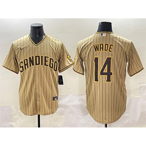 San Diego Padres #14 Tyler Wade Tan Cool Base Stitched Jersey
