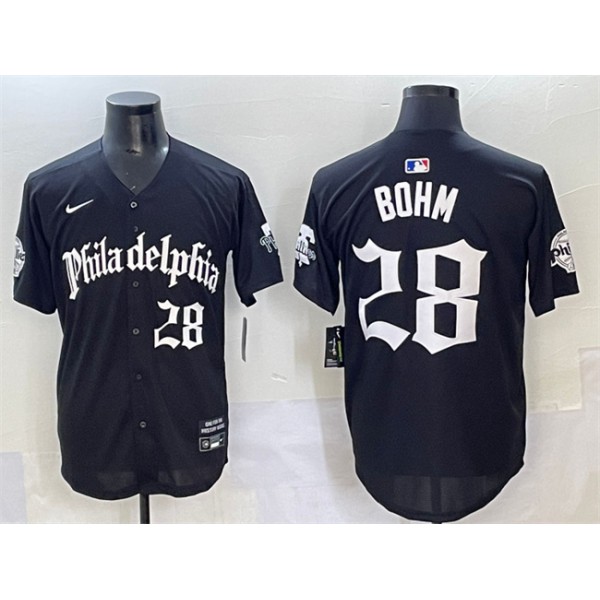 Philadelphia Phillies #28 Alec Bohm Black Gothic Vapor Limited Stitched Jersey
