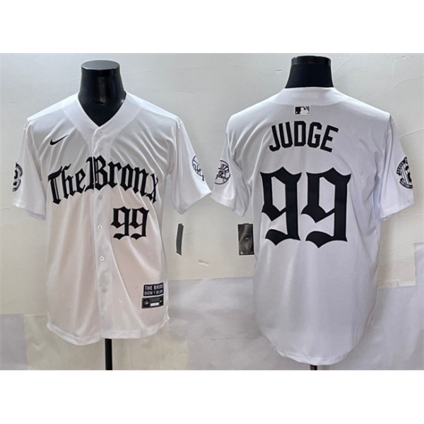 New York Yankees #99 Aaron Judge White 'Gothic Legacy Edition' Vapor Premier Limited Stitched Jersey
