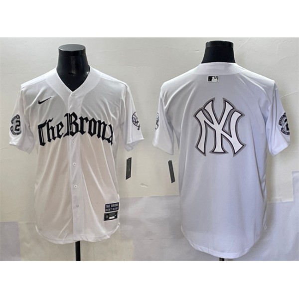 New York Yankees Team Big Logo White 'Gothic Legacy Edition' Vapor Premier Limited Stitched Jerseys