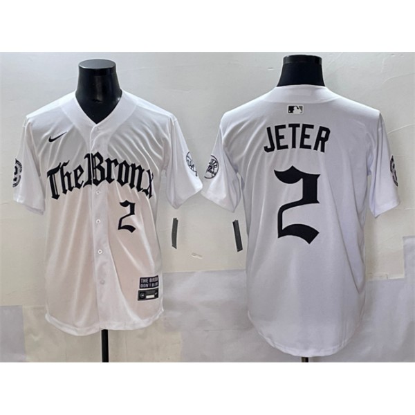 New York Yankees #2 Derek Jeter White 'Gothic Legacy Edition' Vapor Premier Limited Stitched Jersey