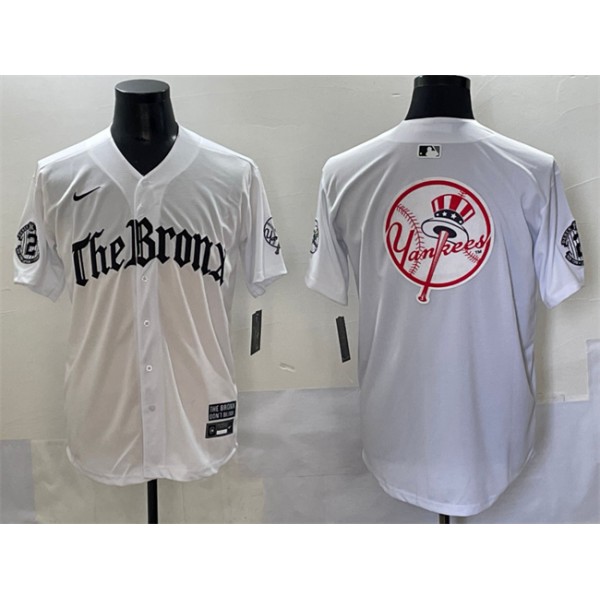 New York Yankees Team Big Logo White 'Gothic Legacy Edition' Vapor Premier Limited Stitched Jersey