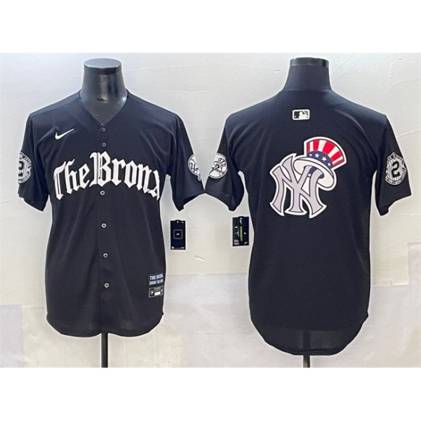 New York Yankees Team Big Logo Black 'Gothic Legacy Edition' Vapor Premier Limited Stitched Jersey