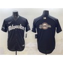 Milwaukee Brewers Team Big Logo Black 'Gothic 414 Shadows Edition' Vapor Premier Limited Stitched Jersey