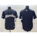 Milwaukee Brewers Blank Black 'Gothic 414 Shadows Edition' Vapor Premier Limited Stitched Jersey
