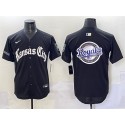 Kansas City Royals Team Big Logo Black 'Gothic Crown Edition' Vapor Premier Limited Stitched Jersey