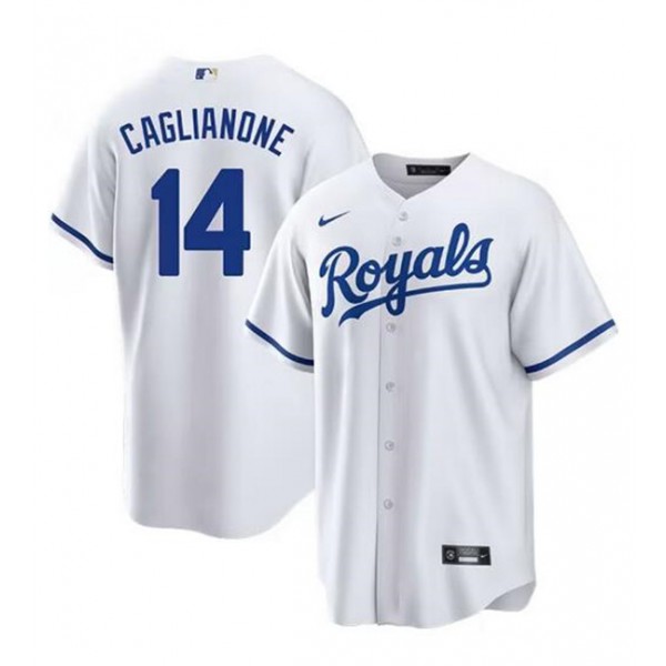Kansas City Royals #14 Jac Caglianone White Cool Base Stitched Jersey