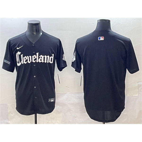 Cleveland Guardians Blank Black Gothic Vapor Premier Limited Stitched Jersey