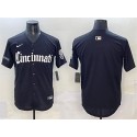 Cincinnati Reds Blank Black 'Gothic Queen City Edition' Vapor Premier Limited Stitched Jersey