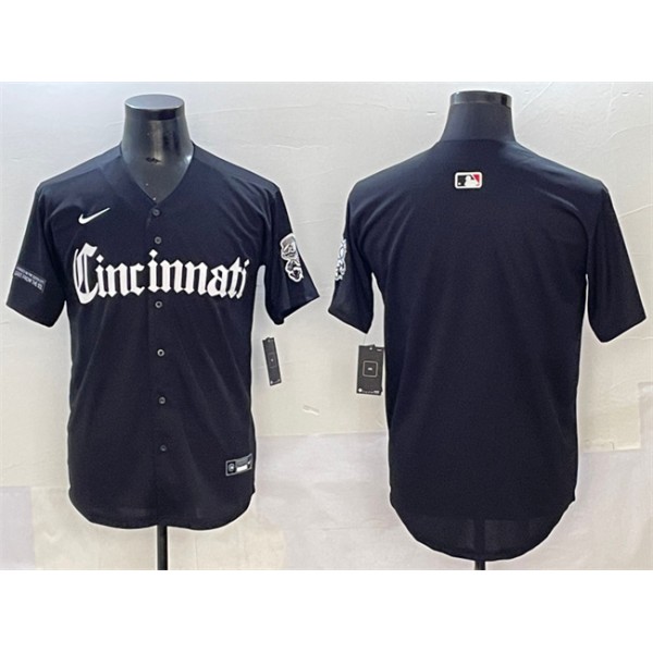 Cincinnati Reds Blank Black 'Gothic Queen City Edition' Vapor Premier Limited Stitched Jersey