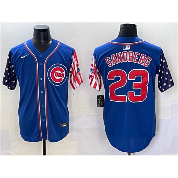 Chicago Cubs #23 Ryne Sandberg Royal 2025 Independence Day Vapor Premier Limited Stitched Jersey