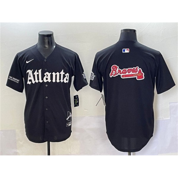 Atlanta Braves Black Team Big Logo Gothic South x Outkast Edition Vapor Limited Stitched Jersey