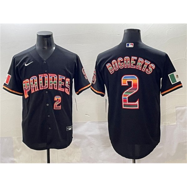 San Diego Padres #2 Xander Bogaerts Black Mexico Cool Base Stitched Jersey