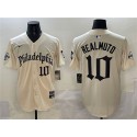 Philadelphia Phillies #10 J.T. Realmuto Cream Gothic Vapor Limited Stitched Jersey