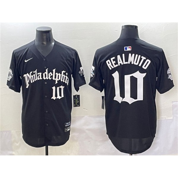 Philadelphia Phillies #10 J.T. Realmuto Black Gothic Vapor Limited Stitched Jersey