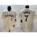 Philadelphia Phillies #7 Trea Turner Cream Gothic Vapor Limited Stitched Jersey