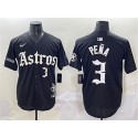 Houston Astros #3 Jeremy Pena Black Gothic 'Houston Born Barrio Raised' Limited Stitched Jersey