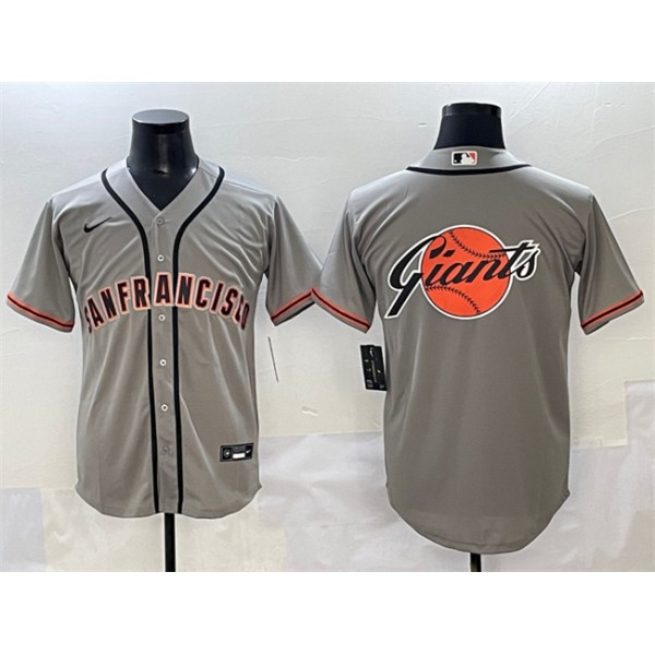 San Francisco Giants Gray Team Big Logo Cool Base Stitched Jersey
