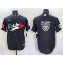 Las Vegas Raiders Team Big Logo Black Mexico Cool Base Stitched Jersey