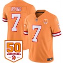 Tampa Bay Buccaneers #7 Bucky Irving Orange 2025 F.U.S.E. 50th Anniversary Patch Vapor Untouchable Limited Stitched Jersey