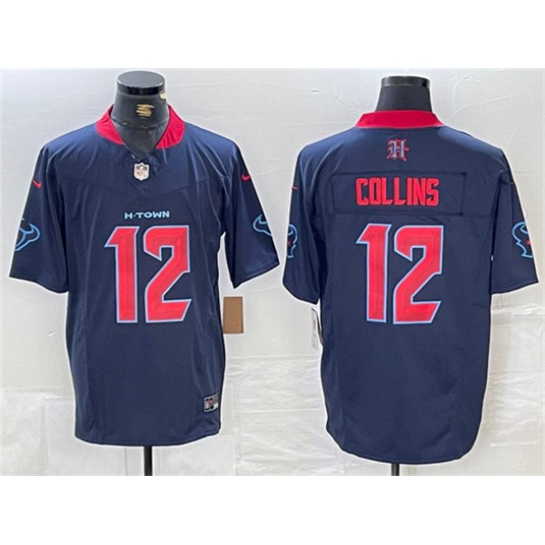 Houston Texans #12 Nico Collins Navy 2nd Alternate F.U.S.E. Vapor Limited Stitched Jersey