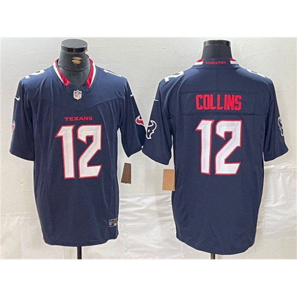 Houston Texans #12 Nico Collins Navy F.U.S.E. Vapor Limited Stitched Jersey
