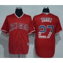 Angels Of Anaheim #27 Mike Trout Red USA Flag Fashion Stitched Jersey