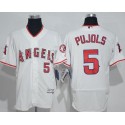 Angels Of Anaheim #5 Albert Pujols White Flexbase Authentic Collection Stitched Jersey