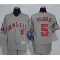 Angels Of Anaheim #5 Albert Pujols Grey Flexbase Authentic Collection Stitched Jersey