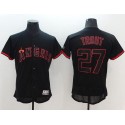 Angels Of Anaheim #27 Mike Trout Black Fashion Flexbase Authentic Collection Stitched Jersey