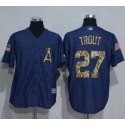 Angels Of Anaheim #27 Mike Trout Denim Blue Salute To Service Stitched Jersey