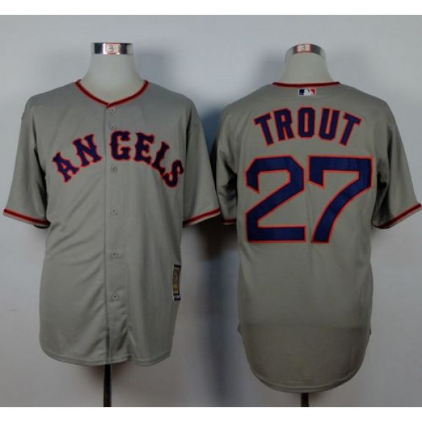 Angels Of Anaheim #27 Mike Trout Grey 1965 Turn Back The Clock Stitched Jersey