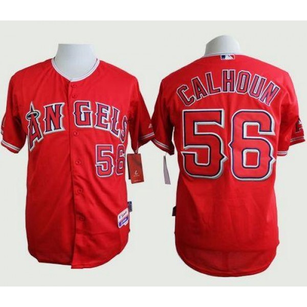 Angels Of Anaheim #56 Kole Calhoun Red Cool Base Stitched Jersey