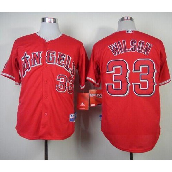 Angels Of Anaheim #33 C.J. Wilson Red Cool Base Stitched Jersey