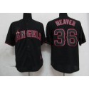 Angels Of Anaheim #36 Jered Weaver Black Fashion Stitched Jersey