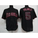 Angels Of Anaheim #5 Albert Pujols Black Fashion Stitched Jersey