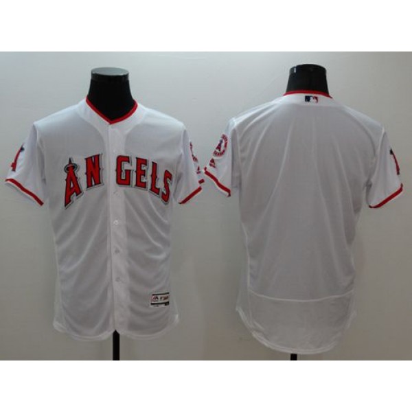 Angels Of Anaheim Blank White Flexbase Authentic Collection Stitched Jersey