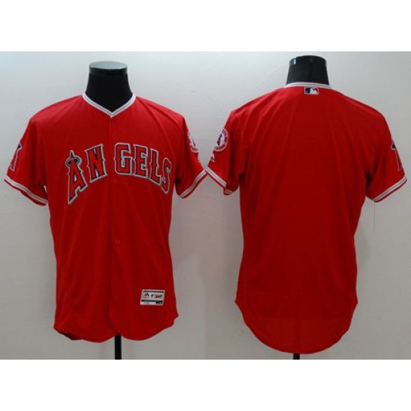 Angels Of Anaheim Blank Red Flexbase Authentic Collection Stitched Jersey