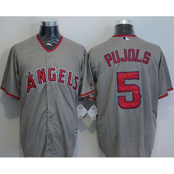 Angels Of Anaheim #5 Albert Pujols Grey New Cool Base Stitched Jersey